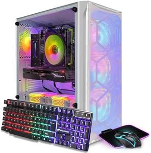 STGAubron Gaming Desktop PC, Radeon RX 590 8G GDDR5, Intel i7 Xeon E5 2.5G up to 3.3G, 32G DDR3, 1T SSD,600M WiFi, BT 5.0, RGB Fan x 6, RGB Keyboard & Mouse & Mouse Pad, W10H64