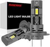 RUNEWAX H7 LED Headlight Bulb Low High Beam, 6500K White 1:1 Mini Size No Adapter Required Plug and Play, 12V Non-polarity OEM Replacement Halogen Bulb, Pack of 2