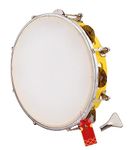 UAPAN Dafli Musical Instrument Dafli/Tambourine 10 inch Hand Percussion Musical Instrument (Yellow tambourine)