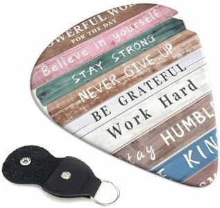 KWSAAHU Guitar Picks-Medium（0.71mm） Guitar Pics Acoustic for Electric Ukulele Bass, Unique Picks 6PCS Bring a Storage Bag Suitable Guitar Players Music Lovers - Stay Strong