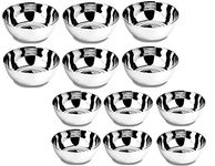 INDOROX Stainless Steel Solid Serving Bowl - 12 Pieces