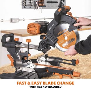 Evolution 255mm Mitre Saw – R255SMS-DB+ Sliding Compound