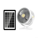 Vidonergy Portable Solar-Powered Standing Fan: 5-Speed Rechargeable & Wall-Mountable, Solar Fan, Solar Fan Greenhouse Solar Panel Cooling Fan(White)