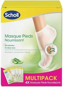 Scholl Lot de 4 Masques Pieds Nourrissant à l'Aloe Vera, Soin Hydratant et Réparateur pour Peaux Sèches, 4 Paires de Chaussettes Hydratantes pour Pieds Lisses et Doux