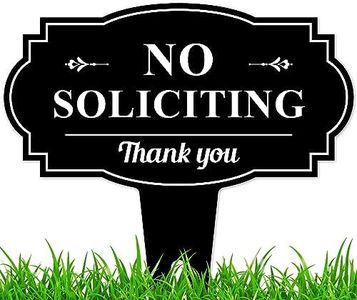 No Soliciting Sign, 21"x21", Heavy Duty Integrated Ground Stakes, Indoor/Outdoor Use, Rust Free Aluminum Composite, Made in USA by My Sign center…
