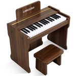 UISCOM Kids Piano Keyboard, 37 Keys Digital Piano, Toddler Piano for Kids, Mini Baby Piano Toy, Kids Musical Instruments Sets, Wood Piano keyboard for kids Ages 3+,Walnut