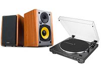 Audio-Technica AT-LP60 Turntable and Edifier R1010BT Active Bluetooth Speaker Package Exclusive Set by Digitalis Audio (Standard LP60 with Maple Bluetooth Speakers)