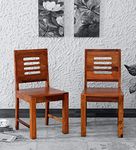 Winntage Furniture Sheesham Wood Dining Chairs Set of 2 for Dining Room Wooden Furniture Chairs Set Without Cushion for Dinner Room Living Room Home and Office - (Honey Finish) | 1 Year Warranty