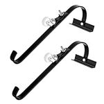 2 Pack 11 Ga Heavy Duty Ladder Hooks for Roof Secure The Ladder to Roof Ridge Roof Edge Extension with Fixed Wheel & Swivel Bar