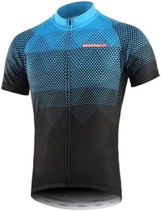 BERGRISAR Men's Cycling Jerseys Short Sleeves Bike Shirt, 8006blue, X-Large