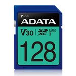 ADATA Premier Pro 128GB SDXC UHS-I Class 10 (U3) Memory Card, V30 Video Speed Class