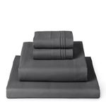 Mellanni Twin XL Sheets - 4 Piece Iconic Collection Bedding Sheets & Pillowcases - Hotel Luxury, Ultra Soft, Cooling Bed Sheets - Deep Pocket up to 16 inch - 4 PC (Twin XL, Gray w/Extra Pillow Case)