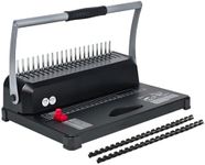 Comb Binding Machine, 21-Hole, 450 Sheets Capacity, Punch up to 15 Sheets,Punch Comb Binder Machines for Letter Size A5/A4 Paper with 100pcs 1/4" Binding Spines Double Handles