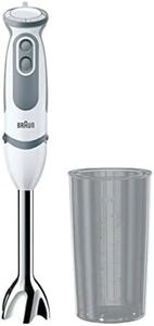 Braun MultiQuick 5 Vario MQ 5200WH, Mixeur Plongeant, Mixeur à Purée avec Pied en Acier Inoxydable, incl. 600 ml Verre à Mélanger et Mesurer, 1000W, Blanc/Gris
