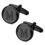 Milacolato Initial Gold Cufflinks for Men Gold Cuff Links Personalized Copper CuffLinks Letter Cufflinks Gift for Groom Husband Father Boyfriend M