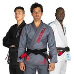 Sanabul Core Competition BJJ Gi for Men | Premium Brazilian Jiu Jitsu Gi | IBJJF Competition and Training Preshrunk Fabric (Grey/Red, A4)