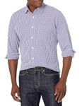 Amazon Essentials Men's Regular-Fit Long-Sleeve Casual Poplin Shirt, Blue Purple Gingham, XXL