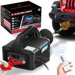 NEWTRY 3 in 1 Electric Hoist Winch 1,100lb Wireless Remote Control, Cable Remote Control, 110/120 Volt Portable Power Electric Hoist, Vertically & Horizontally, Lift 16ft/min