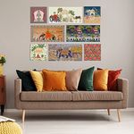 PAPER PLANE DESIGN Ethnic Indian Painting On Canvas For Living Room Wall Decoration Framed Art for Bedroom Hotel Office. (INDIAN ETHNIC)