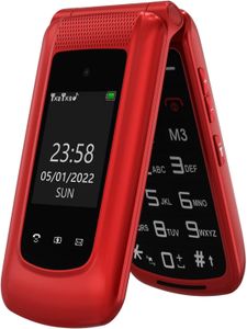Senior Flip Phone with Big Buttons – Red Mobile for Seniors