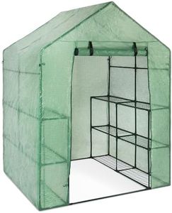 Best Choice Products 3-Tier 12-Shelf Portable 57.5x56x76-inch Outdoor Mini Garden Walk-in Greenhouse, Green