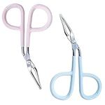 2 PCS Eyebrow Tweezers Scissor Stainless Steel Eyebrow Tweezers with Scissor Handle Professional Hair Plucker Pliers Salon Tweezers Beauty Tool for Eyebrow Hair Beard Removal