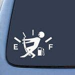 Funny Gas Gauge Sticker Decal Notebook Car Laptop 5.5" (White)