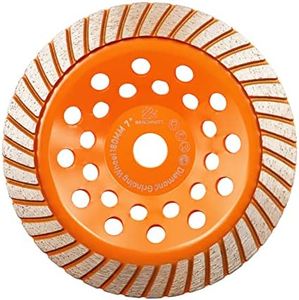 Concrete Diamond Turbo Grinding Cup Wheel,BRSCHNITT 7 inch Diamond Turbo Row Cutting Wheel for Grinding/Polishing/Cleaning Surface Grinding Granite,Concrete,Stone,Cement,Marble,Rock