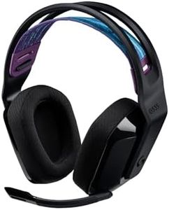 Logitech G G535 Lightspeed Wireless Gaming Headset - Lightweight on-Ear Headphones, flip to Mute mic, Stereo, Compatible with PC, PS4, PS5, USB Rechargeable - Black