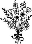 1Sheet Birth Month Flower Bouquet Decal Wildflowers Bouquet Stickers,Boho Floral Car Bumper Decal Vinyl Floral Bouquet Gift for Plant Lovers, Women Birthday Wedding Party Decro|7.9"High (Black)