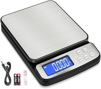 Fuzion Digital Shipping Postal Scale - 88lb x 0.1oz, Stainless Steel Platform, 5 Units, Hold/Tare/PCS Counting, Easy Calibration, Large LCD, Scale for Packages, All-in-1 Shipping Scale