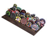 5 Row Challenge Coin Holder - Military Coin Display Stand - Amazing Military Challenge Coin Holder - Holds 30-36 Coins 5 Rows (Solid Walnut)