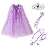 Unicorn Princess Cape Girls Cloak with Tiara Crown and Magic Wand for Little Kids Dress up Costume for Birthday Party