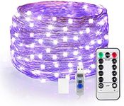 OMIKA 40ft LED UV Black Light, 120 Units 2835 LED UV Lamp Beads 8 Modes Flexible Blacklight Fixtures Fairy String Lights with Remote for Fluorescent Party Stage Lighting Body Paint Halloween Decor