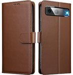 iWEOCO for Google Pixel 8 Case Wallet Genuine Leather Flip with Anti-Theft RFID Blocking Kickstand Strong Magnetic Clasp Closure Cash Credit Card Slots Protective Pixel 8 Wallet Case (Brown)