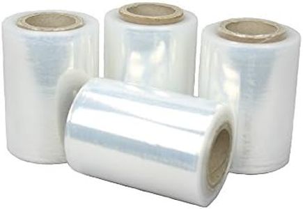 Net4Client Confezione da 4 Rotoli di Carta da Imballaggio Elasticizzata Clear Confezioni per Pacchi Confezione da imballaggio Resistente Rapida Trasparente 100 mm 150m Fi38 23μm