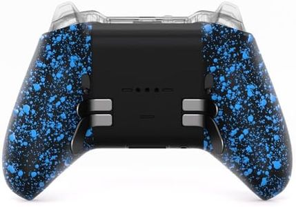 eXtremeRate Replacement Bottom Shell Case for Xbox Elite Series 2 Controller, Textured Blue Non-Slip Back Housing Shell, 3D Splashing Cover for Xbox Elite Series 2 Core Wireless Controller Model 1797