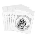 3dRose Greeting Cards, Black and White Motorcycle, Set of 6 (gc_34968_1)