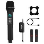DIGIMORE UHF Wireless Microphone System with in-Built Sound Card | Voice Change, Echo, Bass Etc. | 150ft Range | for House Parties, Outdoor Party, Singing, Classroom (D-346)