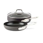 All-Clad E7859164 HA1 HA1 Hard Anodized Nonstick Dishwasher Safe PFOA Free 4-Quart Saute w/lid & 10-Inch Fry pan Cookware Set, 3-Piece, Black