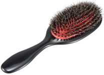 Boar Bristle Detangling Hair Brush for Curly Fine Wavy Natural Tangled Hair, Anti-frizz Paddle Detangler Brush Styling Hairbrush for Women Men, Boar Nylon Mixed Bristle Brush