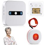 Daytech Caregiver Pager Wireless Alert Button for Seniors Battery Powered Emergency Call Buttons for Elderly/Patients SOS Home Pager, 1 Panic Button 1 Portable Receiver