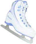 Riedell Soar Ice Skates for Men and Women - Sleek Insulated Skate Shoes with Foam-Backed Velvet Lining, PVC Soles, and Smooth Stainless Steel Blades - Periwinkle - Size 4