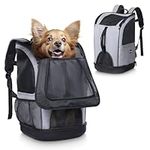 Navaris 2-in-1 Convertible Carrier and Cat or Dog Backpack - Hand Carry or Wear Front or Back - Up to 10 kg (22 lbs) - 30 x 30 x 46 cm (11.8" x 11.8" x 18.1")