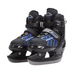 JGMLZK Ice Skates,Boys Hockey Skates,Skates with Adjustable 4 Sizes for Boys Girls Youth Men Women and Beginners (Black Blue, L (4-7) Kid's/(6-8) Women's/(5-7) Men's)