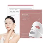 ENLIWISH Collagen Face Mask, Bio-Collagen Real Deep Mask, Deep Collagen Overnight Mask, Collagen Night Wrapping Mask, Deep Collagen Mask, Deep Collagen Mask for Skin Care Pack of 4