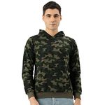 Veirdo Men's Fleece Hooded Neck Sweatshirt (W02_CAMOFLG_L_Camouflage