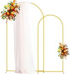 Putros Metal Arch Backdrop Stand Gold Wedding Backdrop Stand Set of 2 Square Arch Frame for Birthday Party Graduation Ceremony Decoration, Gold-2pcs (AB-1.2M-Gold-M-J)