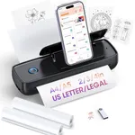 Inkless Portable Printer Wireless for Travel, Thermal Paper Support A4&A5, 8.5" X 11" US Letter &Legal, Compatible with iOS, Android&Laptop, Bluetooth & USB, Lightweight Wireless Printer for Home