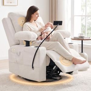 Ancelny 4-Motor Power Nursery Rocking Chair with Dual Power-Lift Armrests